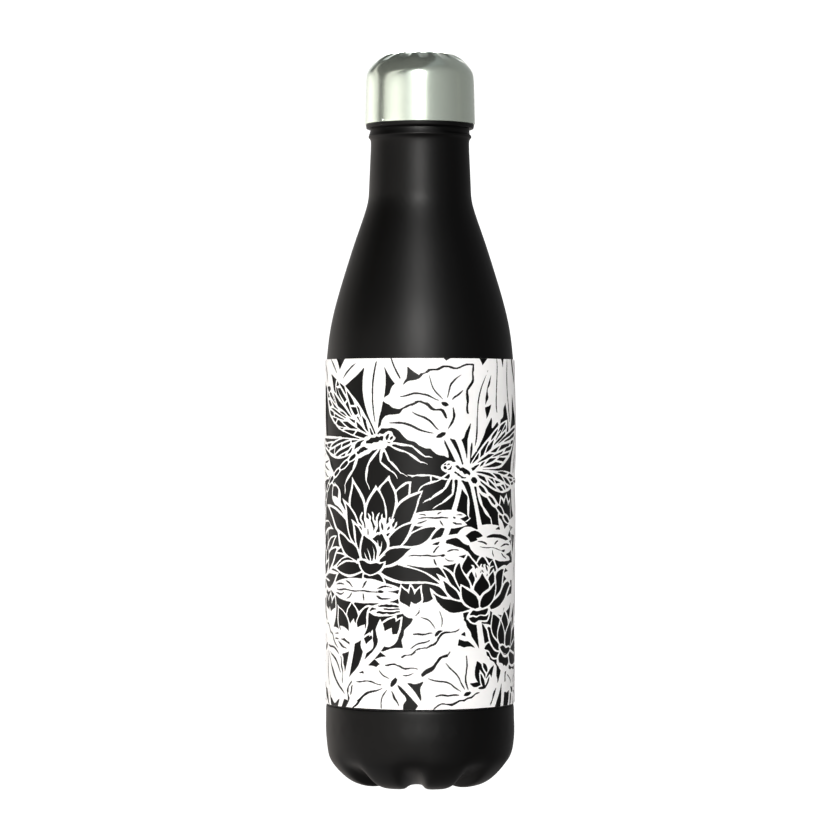 Dragonflies White Classic 50cl Thermos Black Bottle