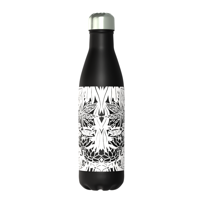 Dragonflies White Classic 50cl Thermos Black Bottle
