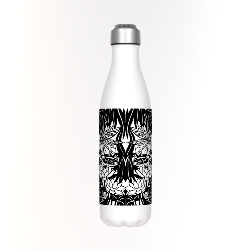 Dragonflies Black Classic 50cl Thermos White Bottle