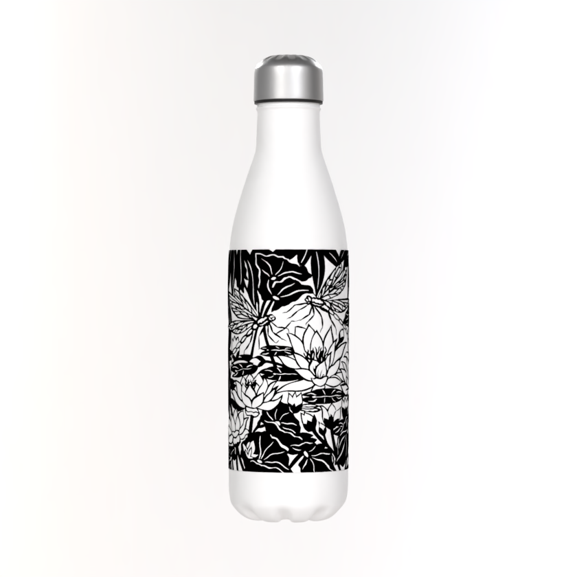 Dragonflies Black Classic 50cl Thermos White Bottle