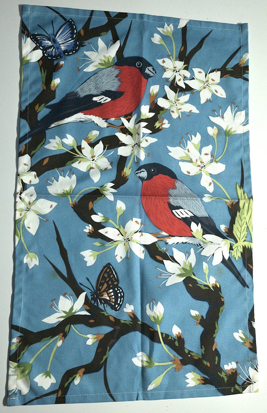 Bullfinches Tea Towel