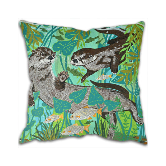 Deep Diving Otters Cushion