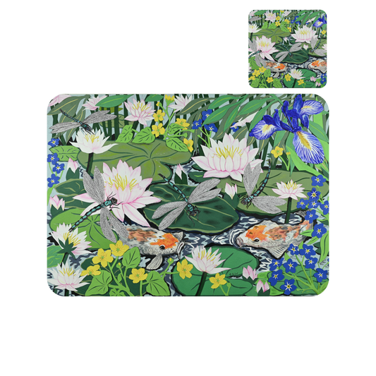 Dragonflies and Waterlilies Placemats and Coasters (set of 4)