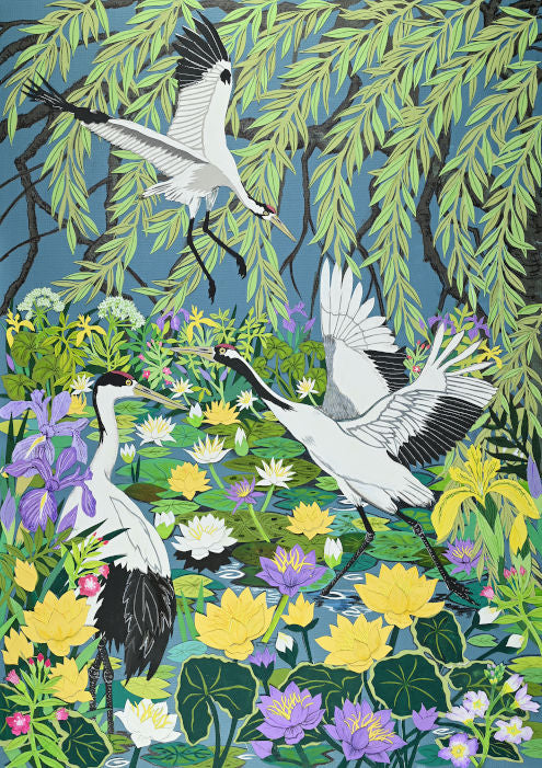 Fine Art Giclée Print - Flight of Cranes - The Waterlilies Collection