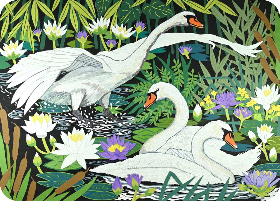 Gliding Swans Placemats (set of 4)