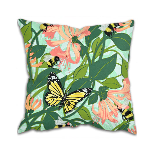 Honeysuckle Butterflies and Bees Cushion