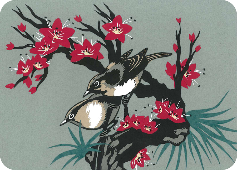 Oriental Blossom with Birds Placemats (set of 4)