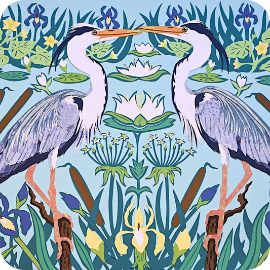 Perching Herons  Coaster