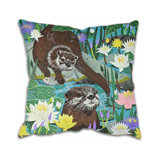Return of the River Otters Cushion