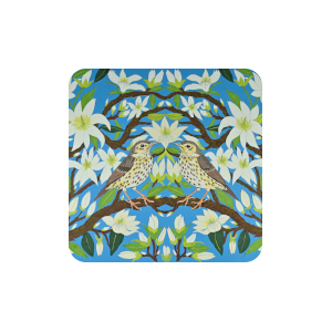 Song Thrush on Magnolia Coasters