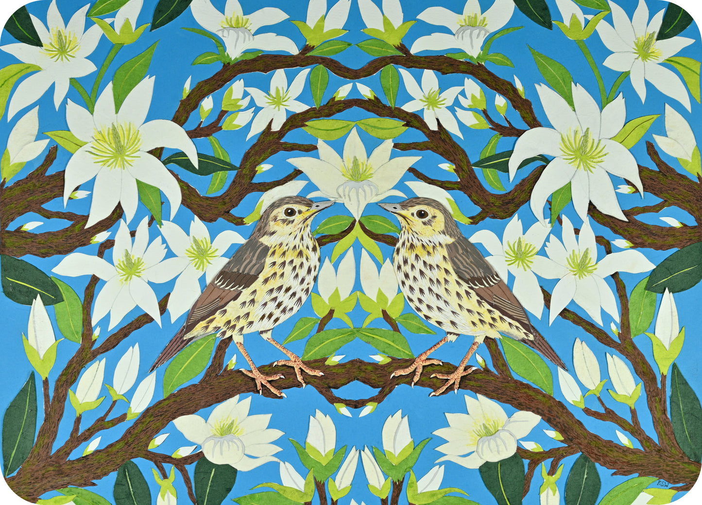 Song Thrush in Magnolia Placemats (set of 4)
