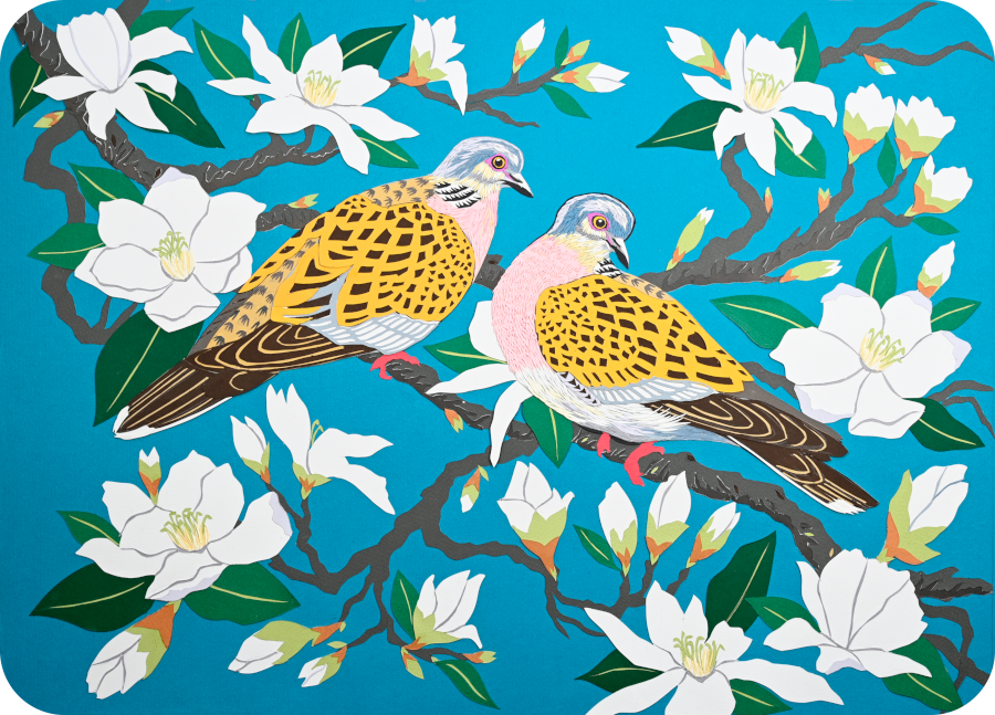 Turtle Doves on Magnolia Placemats (set of 4)