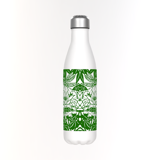 Dragonflies Green Thermos White Bottle