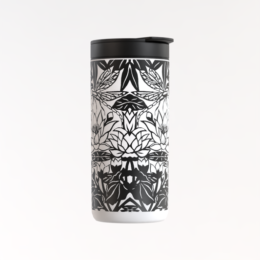 Dragonflies Black Small Thermos Flask