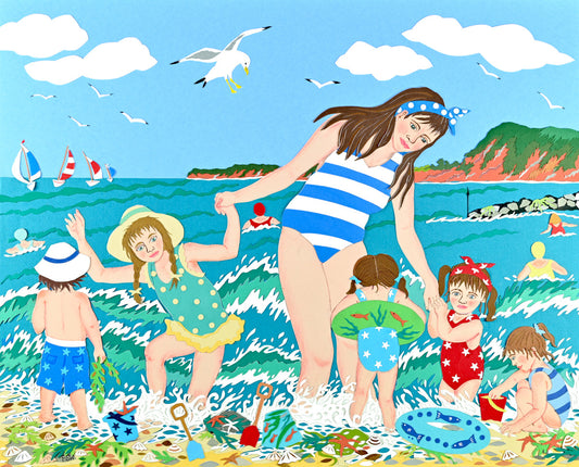 Art Print - Dancing in the Waves - Beach Series