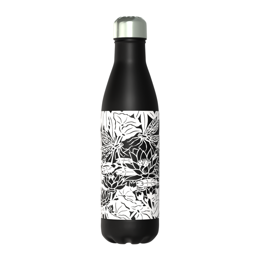 Dragonflies White Classic 50cl Thermos Black Bottle