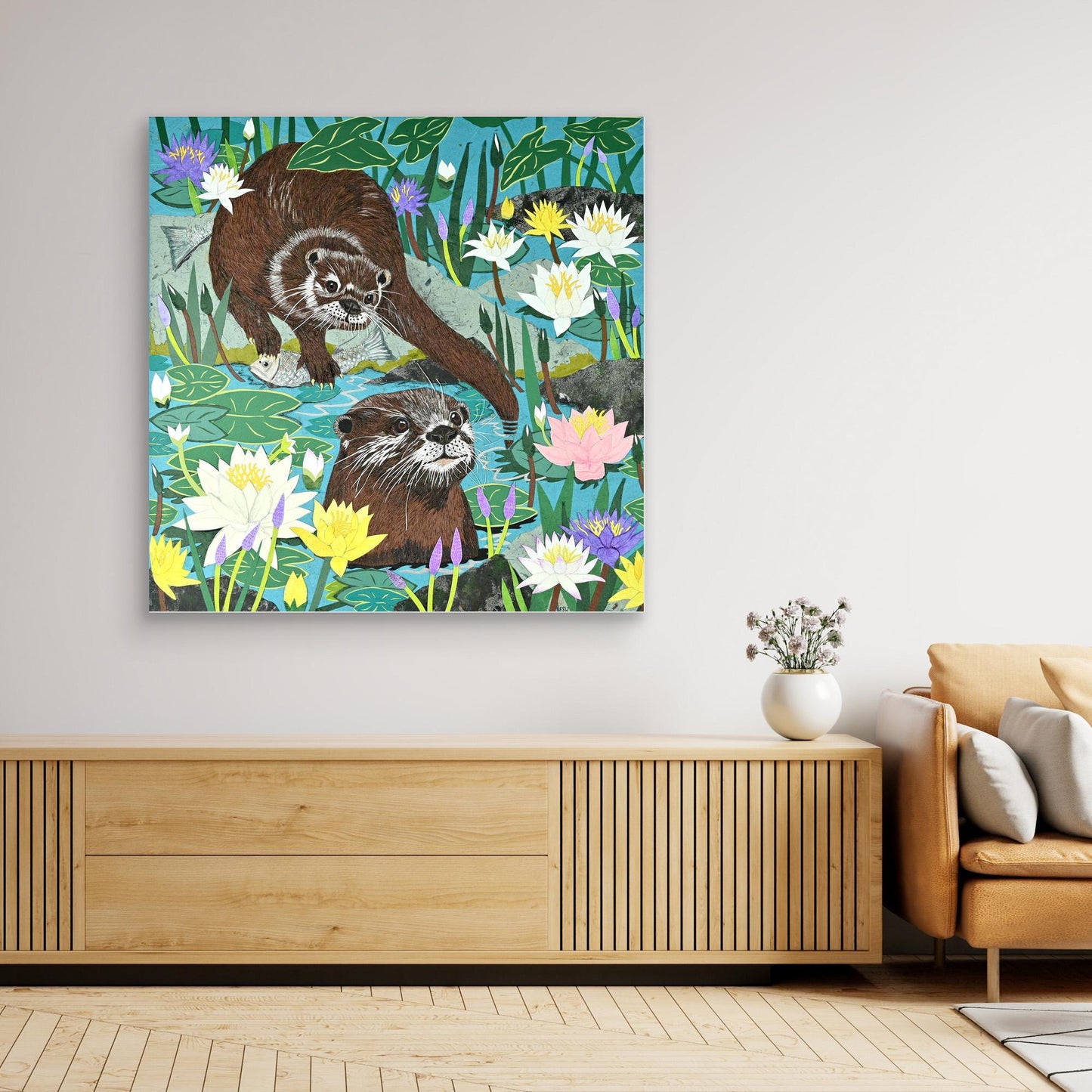 Return of the River Otters Canvas Print