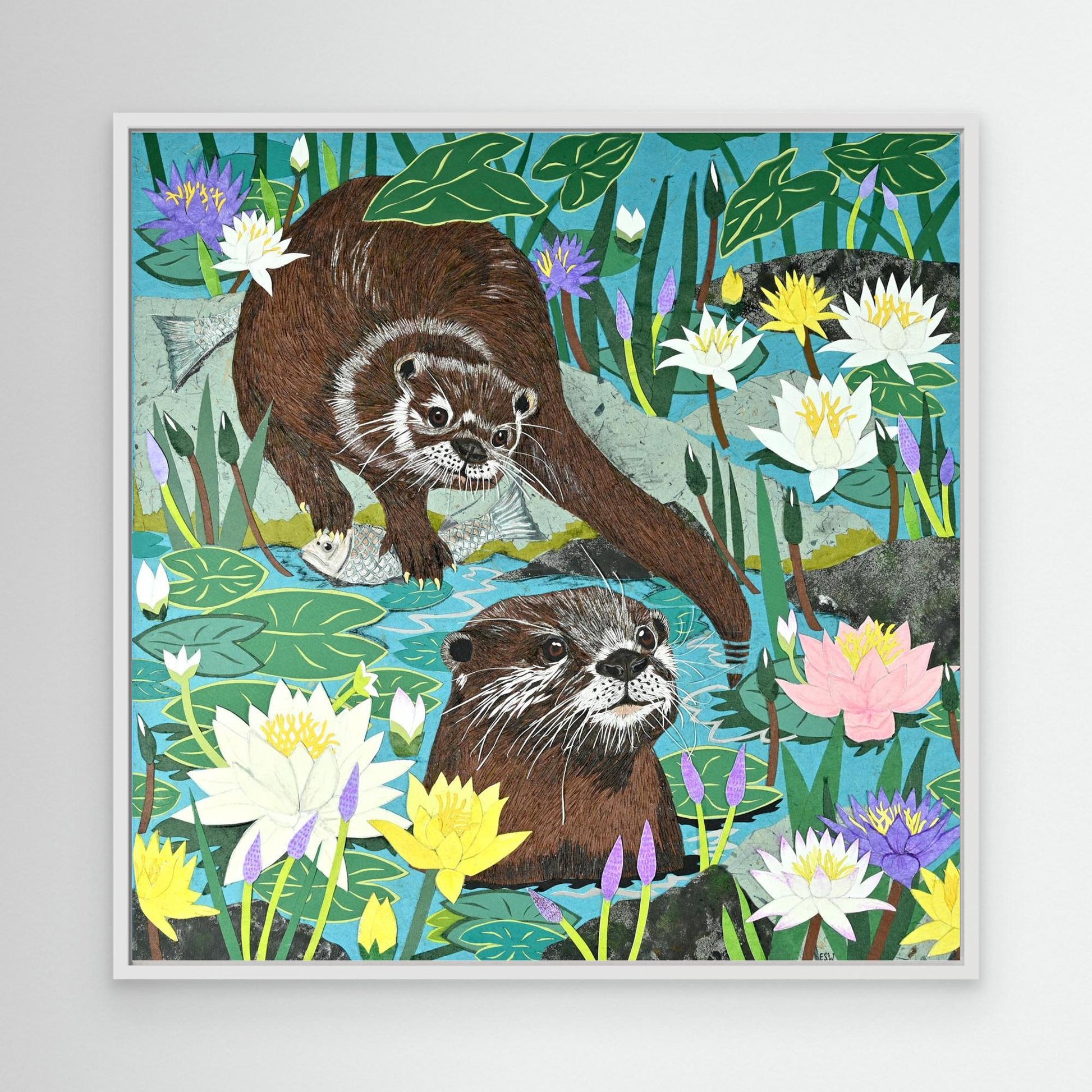 Return of the River Otters Canvas Print