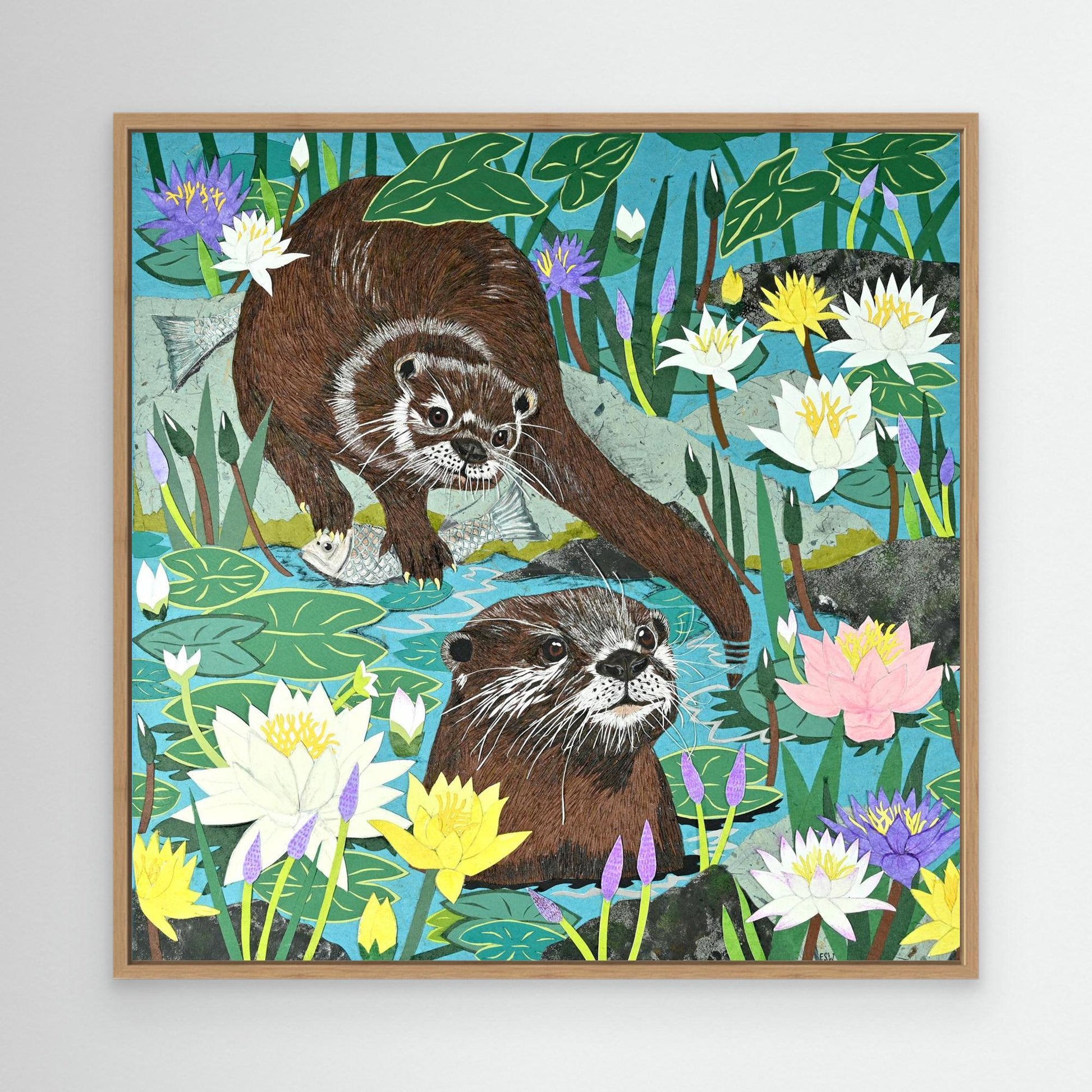 Return of the River Otters Canvas Print