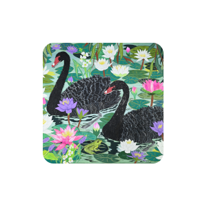 Black Swans and Waterlilies Coaster