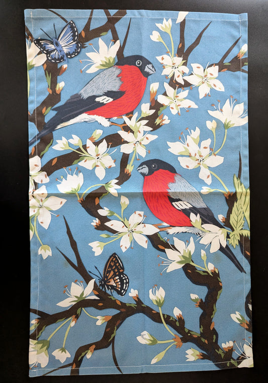 Bullfinches Tea Towel
