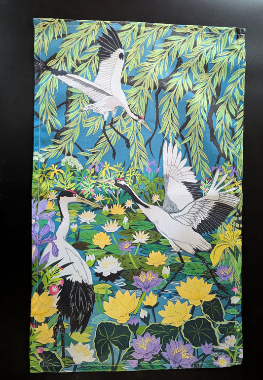 Flight of Cranes Tea Towel