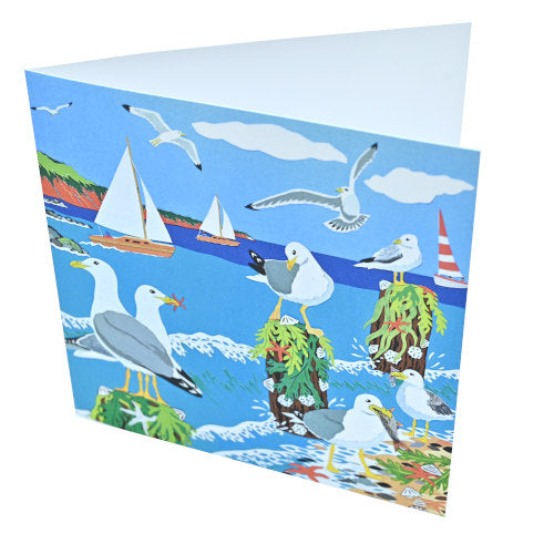 Greeting Card - Gathering of Gulls