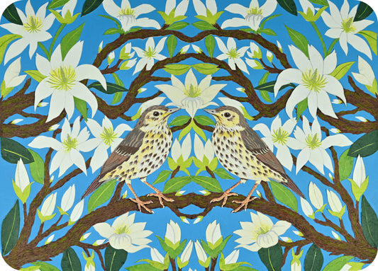 Song Thrush in Magnolia Placemats (set of 4)