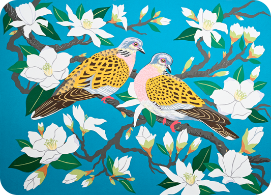 Turtle Doves on Magnolia Placemats (set of 4)