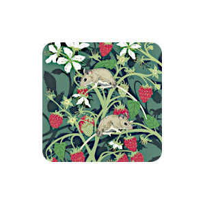 Wood Mice with Raspberries Coaster