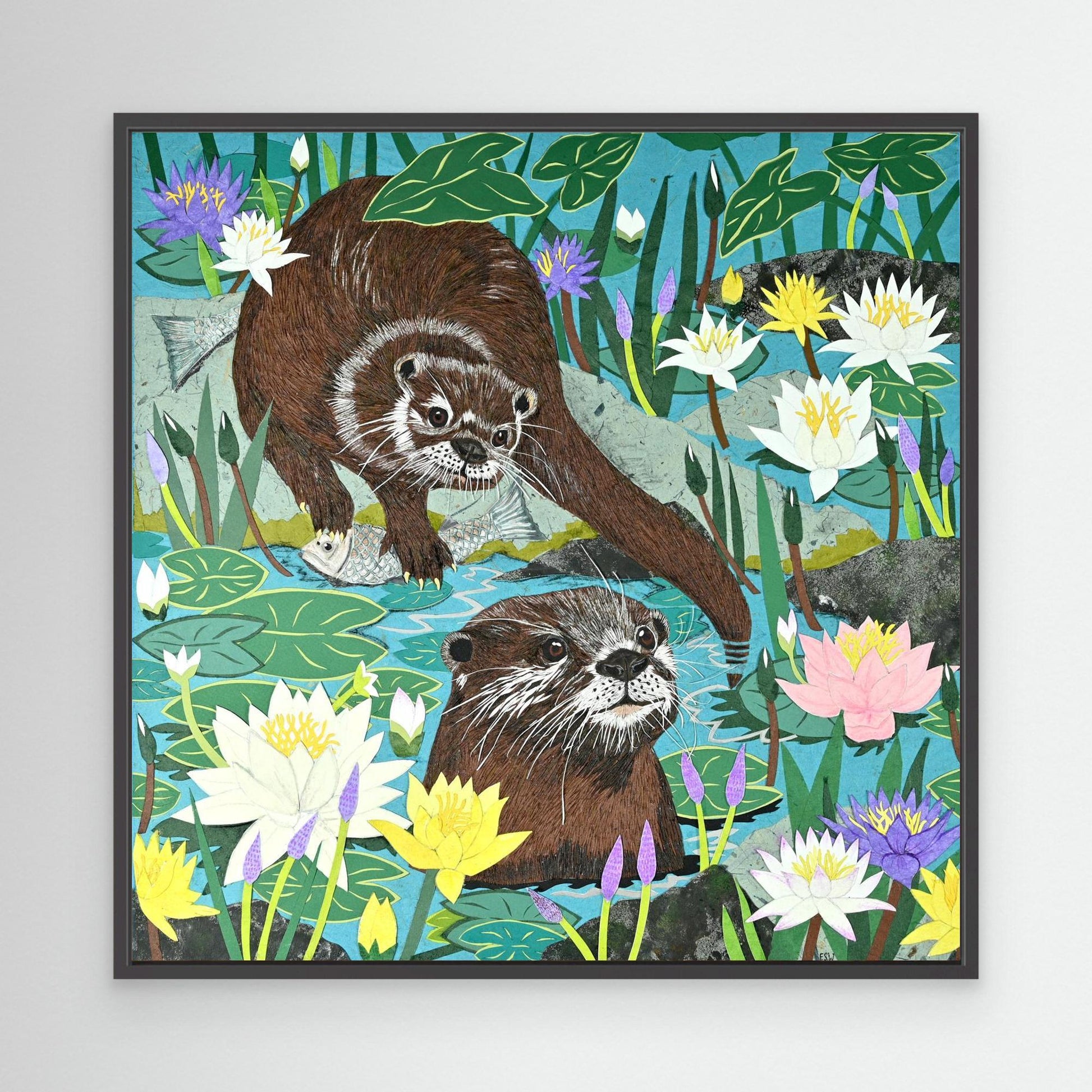 Return of the River Otters Canvas Print