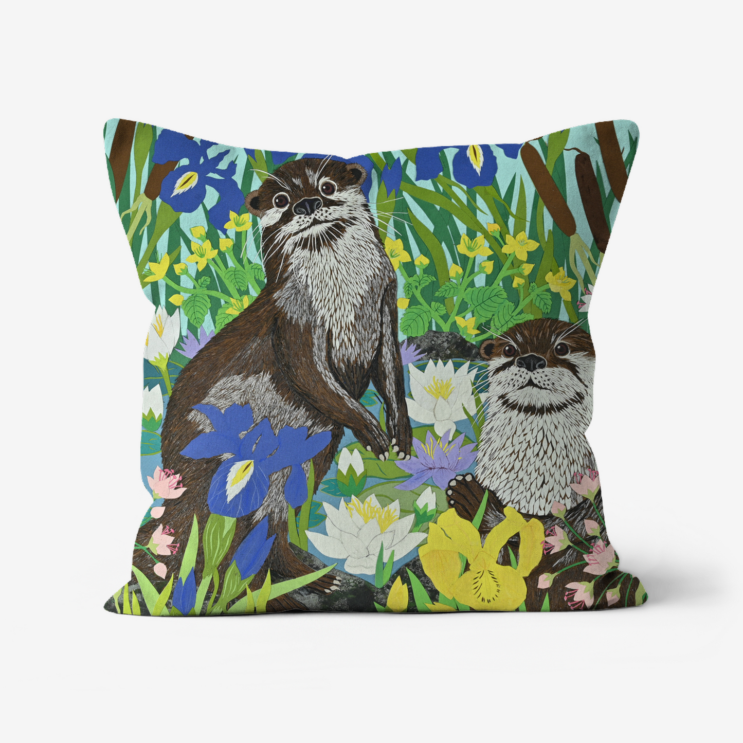 Playful Otters Cushion (Medium size)