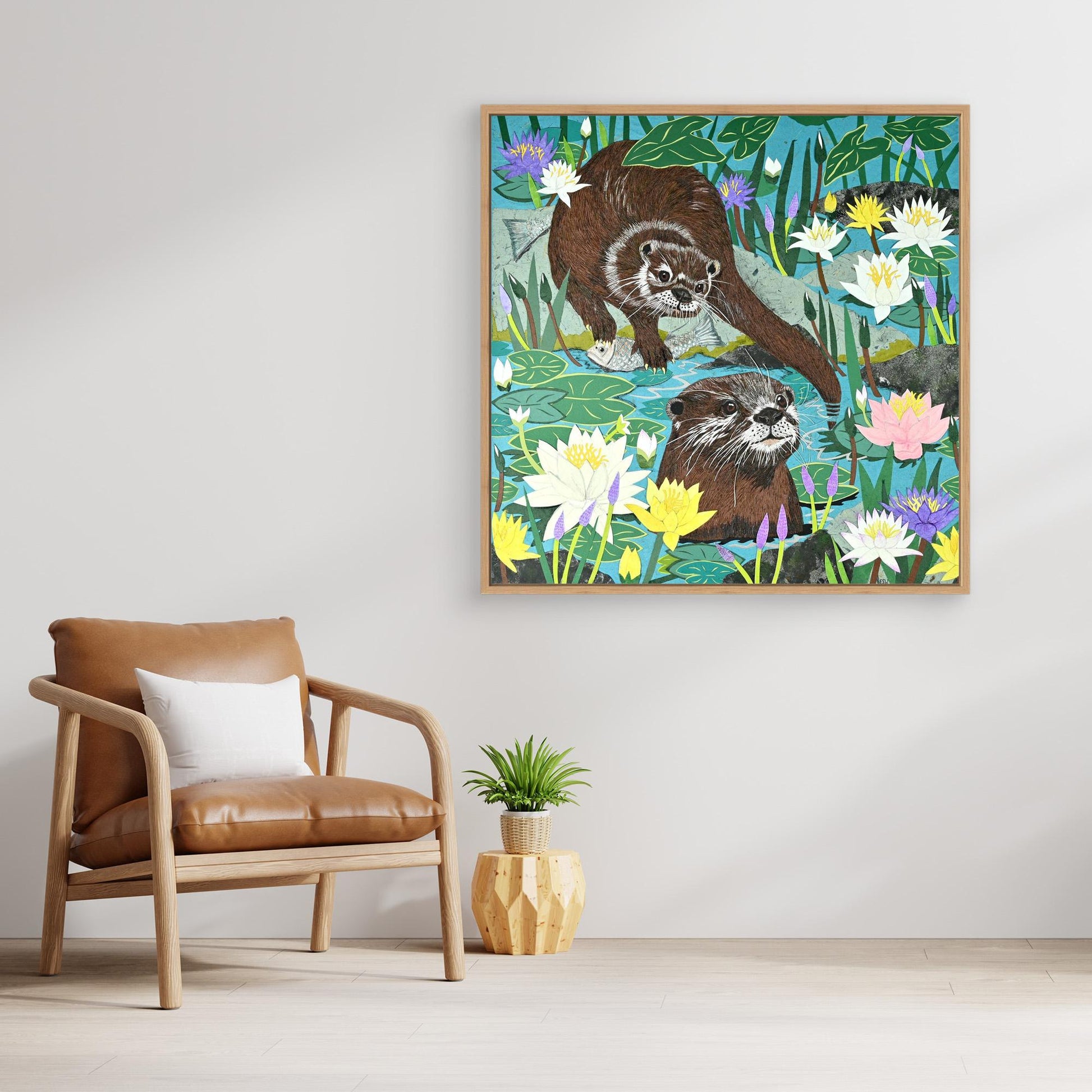 Return of the River Otters Canvas Print