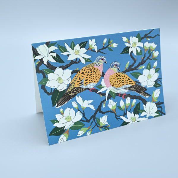 Greeting Card - Turtledoves on Magnolia